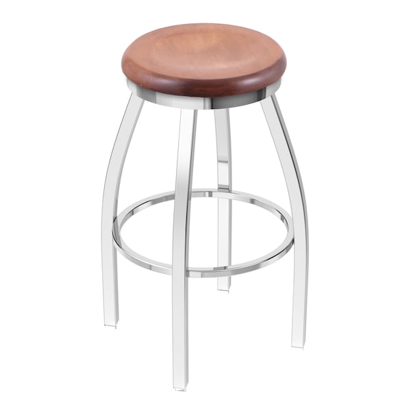 Holland Bar Stool Co 30" Swivel Bar Stool, Chrome Finish, Med Maple Seat 80230CHMedMpl - main